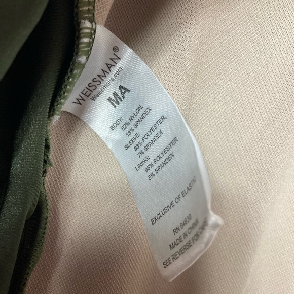 Weissman Dance Bodysuit with Train Green Size Medium Great Stretch - Picture 3 of 4